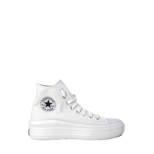 Converse White Cotton High Top Sneakers for Women