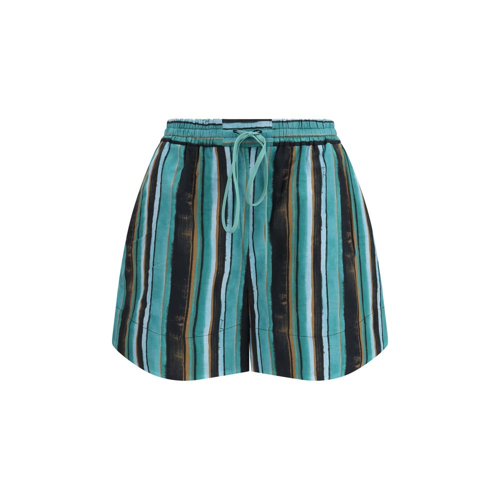 PINKO Green Cotton Arrone Shorts