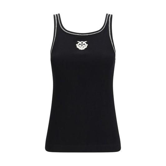 PINKO Black Cotton Bitetto Top Tank Top