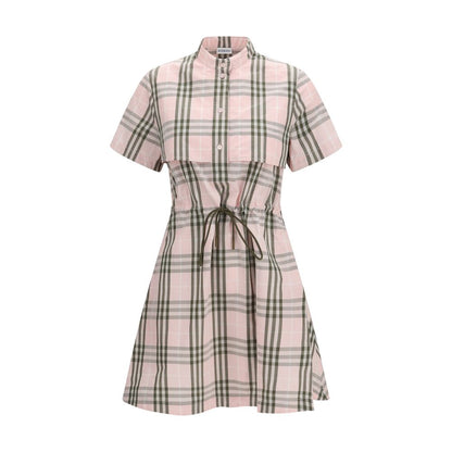 Burberry Check Cotton Dress in Mallow Pink