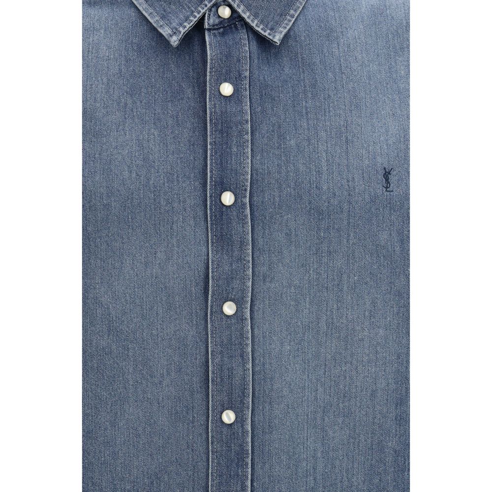 Saint Laurent Blue Denim Shirt: Effortless Minimalism Meets Contemporary Edge