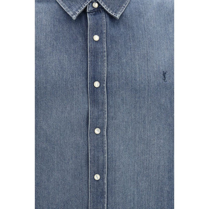 Saint Laurent Blue Denim Shirt: Effortless Minimalism Meets Contemporary Edge