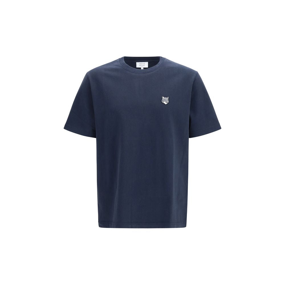 Maison Kitsuné Blue Cotton T-Shirt - Fox Head Comfort Tee
