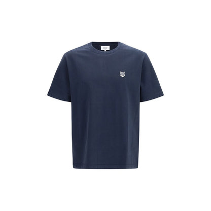 Maison Kitsuné Blue Cotton T-Shirt - Fox Head Comfort Tee