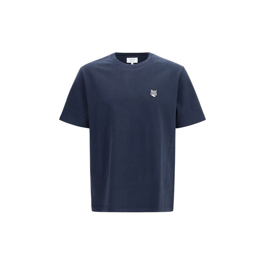 Maison Kitsuné Blue Cotton T-Shirt - Fox Head Comfort Tee