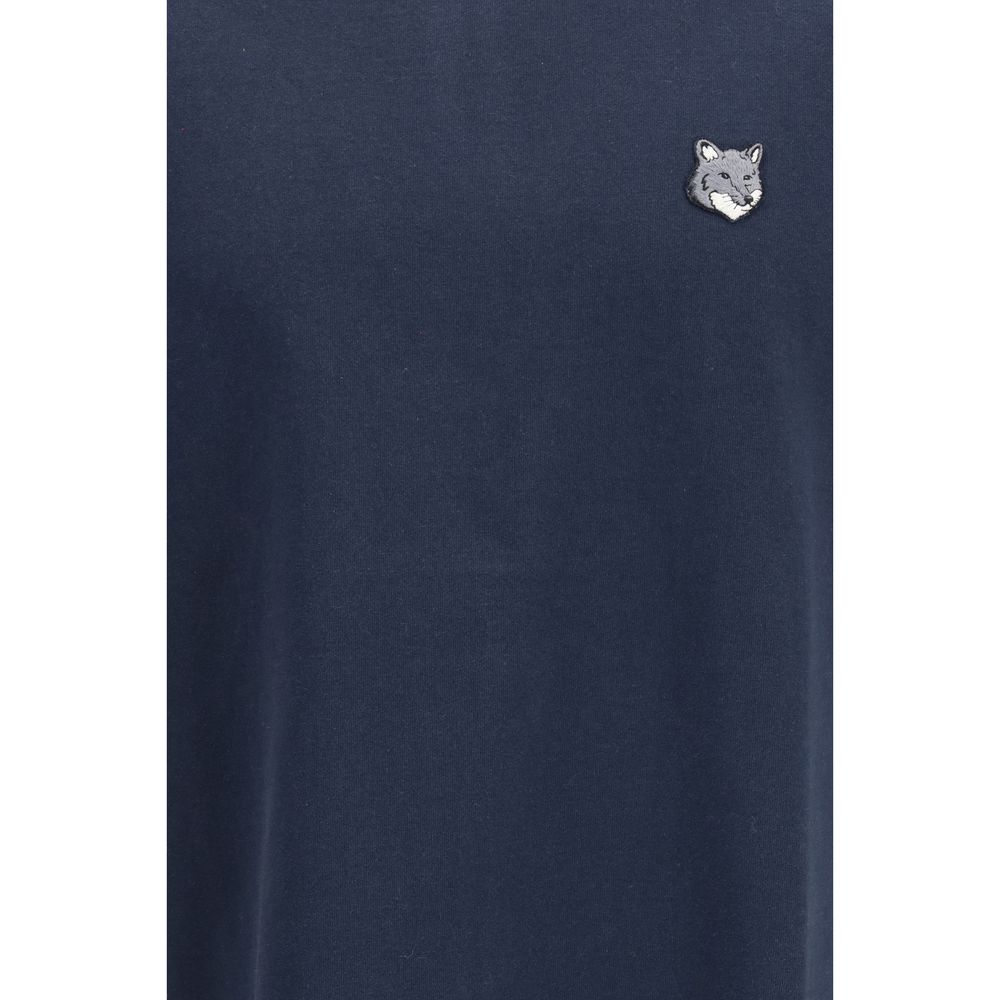 Maison Kitsuné Blue Cotton T-Shirt - Fox Head Comfort Tee