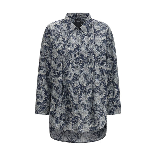 R13 Blue Silk Pattern Shirt - Contemporary Elegance