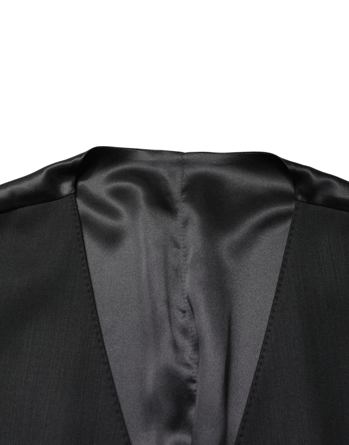 Dolce & Gabbana Black Wool Single Breasted Waistcoat Vest for Men