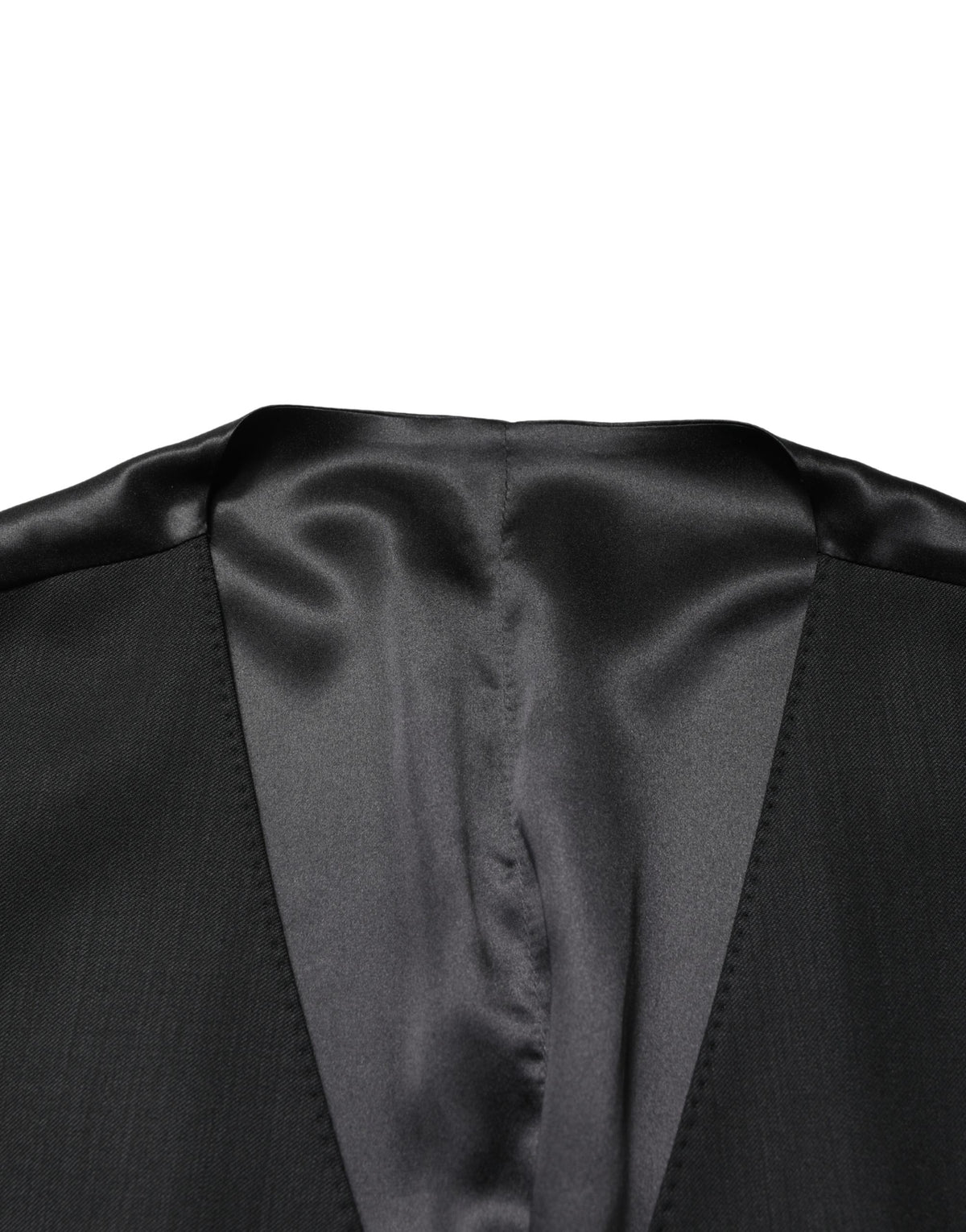 Dolce & Gabbana Black Wool Single Breasted Waistcoat Vest for Men