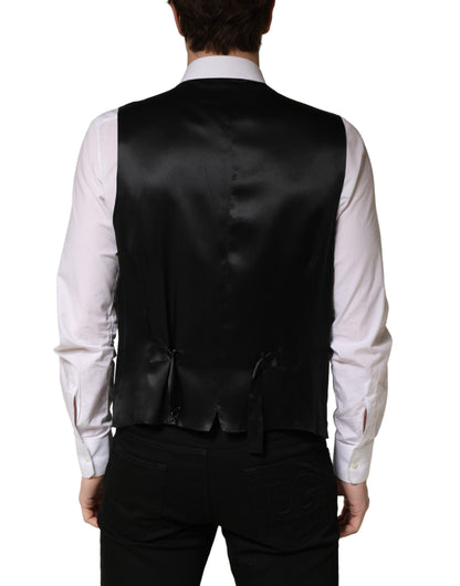 Dolce & Gabbana Black Wool Single Breasted Waistcoat Vest for Men