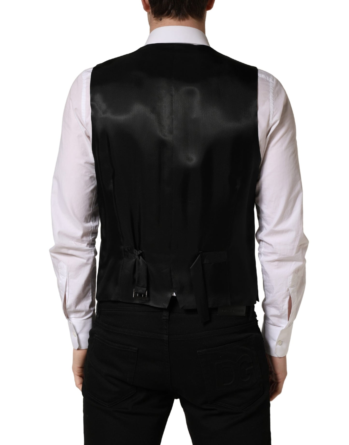 Dolce & Gabbana Dark Gray Single Breasted Men's Waistcoat Vest