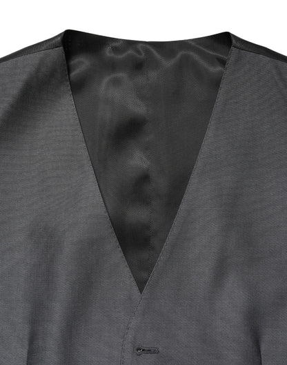 Dolce & Gabbana Dark Gray Single Breasted Men's Waistcoat Vest