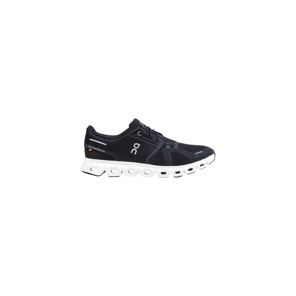On Running Cloud 6 Black and White Recycled Polyester Athletic Sneakers