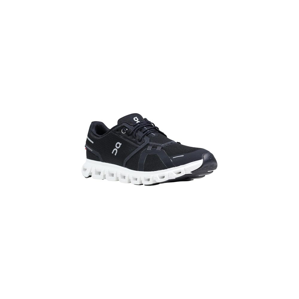 On Running Cloud 6 Black and White Recycled Polyester Athletic Sneakers
