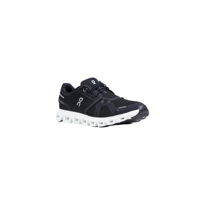 On Running Cloud 6 Black and White Recycled Polyester Athletic Sneakers