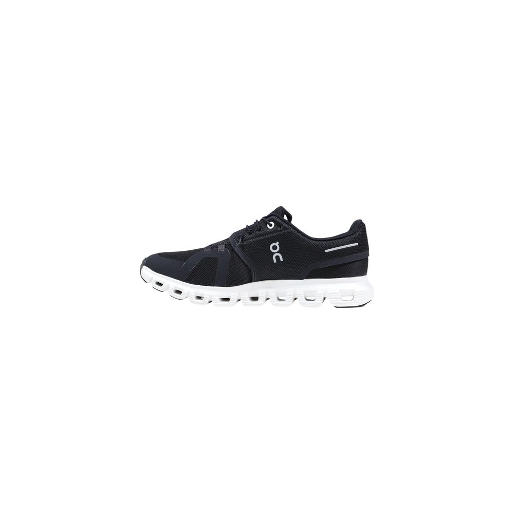 On Running Cloud 6 Black and White Recycled Polyester Athletic Sneakers