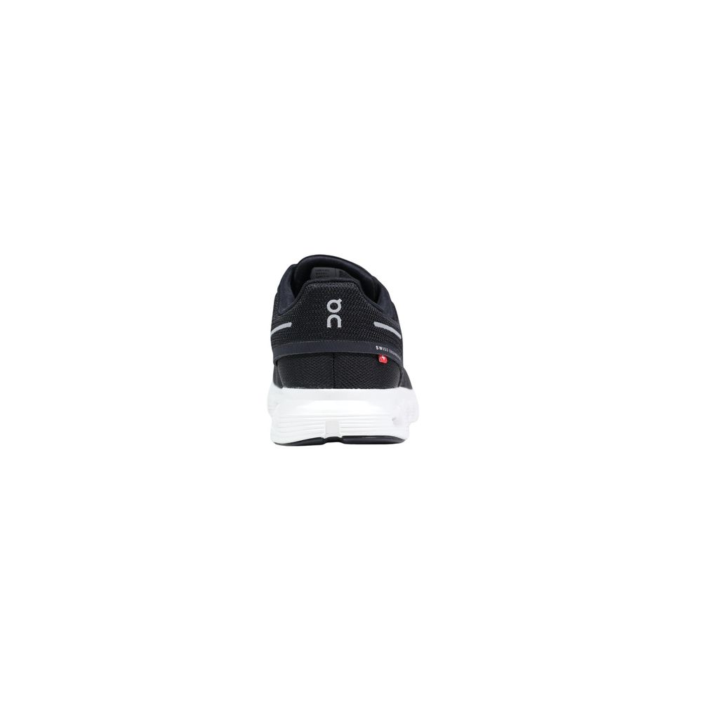 On Running Cloud 6 Black and White Recycled Polyester Athletic Sneakers