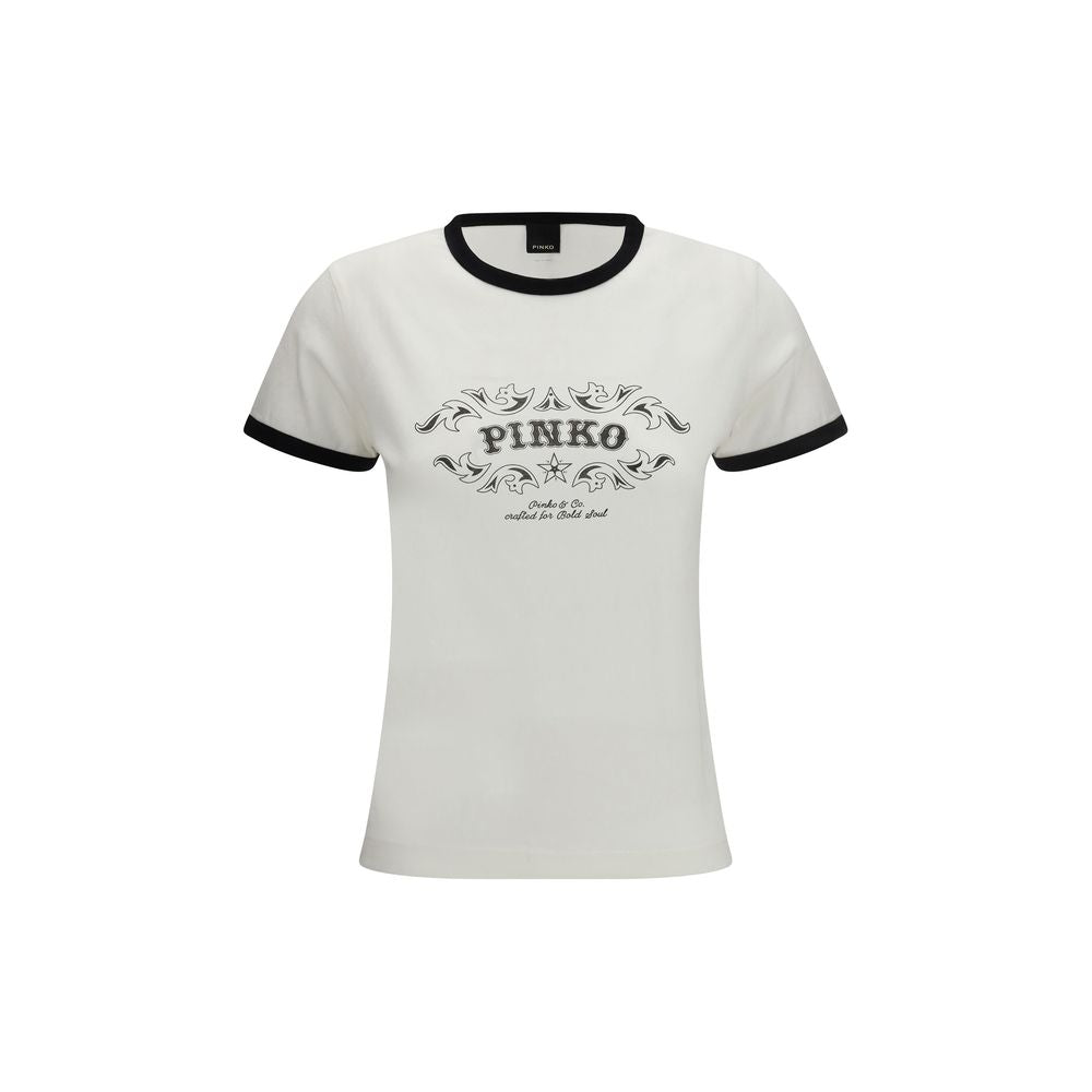 PINKO White Cotton T-Shirt: Effortless Elegance