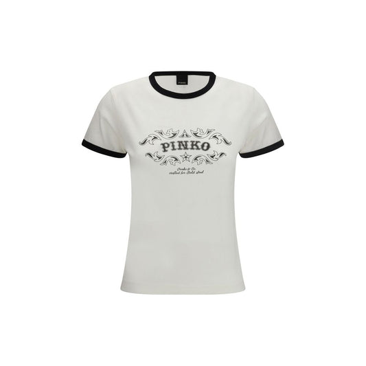 PINKO White Cotton T-Shirt: Effortless Elegance