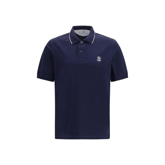 Brunello Cucinelli Blue Cotton Polo Shirt – A Statement of Elegance