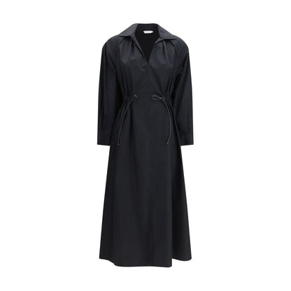 Max Mara Black Cotton Casual Dress - The Pedaggi Midi Dress
