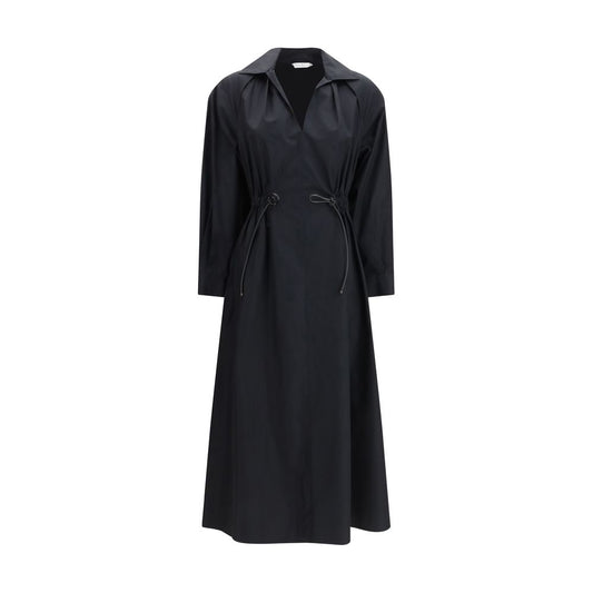 Max Mara Black Cotton Casual Dress - The Pedaggi Midi Dress
