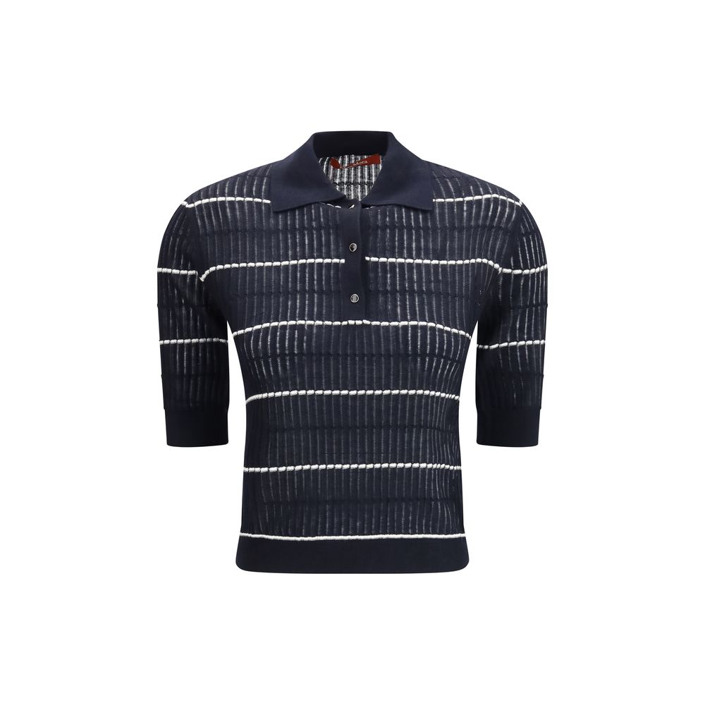 Max Mara Blue Silk Polo Shirt - Timeless Elegance Redefined