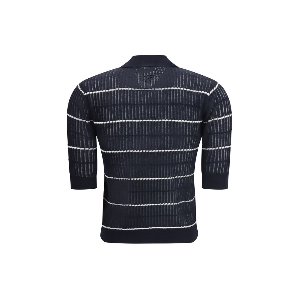 Max Mara Blue Silk Polo Shirt - Timeless Elegance Redefined
