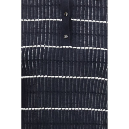 Max Mara Blue Silk Polo Shirt - Timeless Elegance Redefined