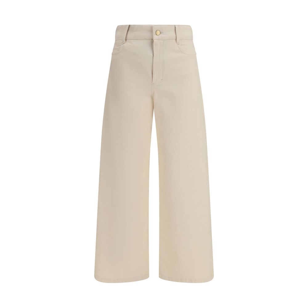 S Max Mara Beige Cotton Casual Pants