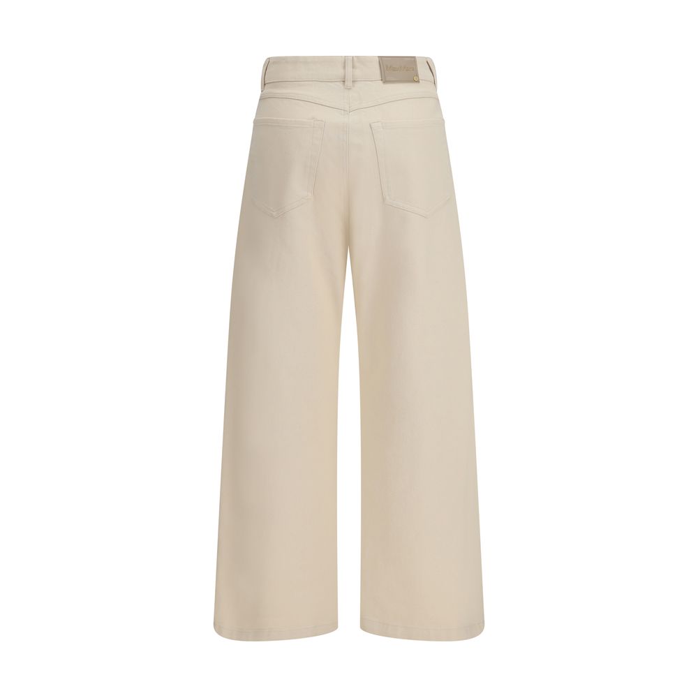 S Max Mara Beige Cotton Casual Pants