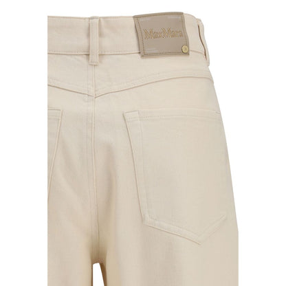 S Max Mara Beige Cotton Casual Pants