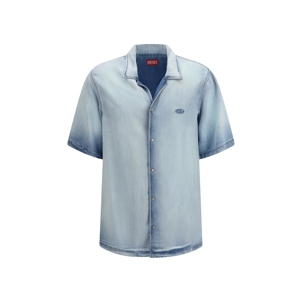 Diesel Blue Lyocell Shortsleeve Shirt - D-Nabil-FSI