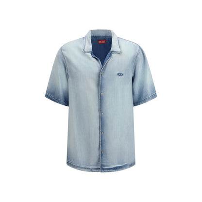 Diesel Blue Lyocell Shortsleeve Shirt - D-Nabil-FSI