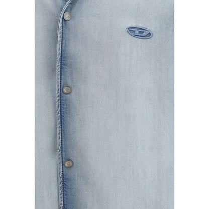 Diesel Blue Lyocell Shortsleeve Shirt - D-Nabil-FSI