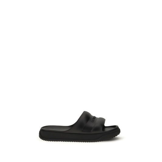 Moncler Black Rubber Sandals - Altive Slide