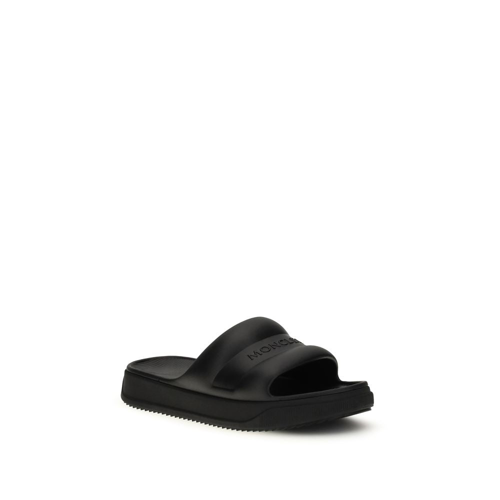 Moncler Black Rubber Sandals - Altive Slide