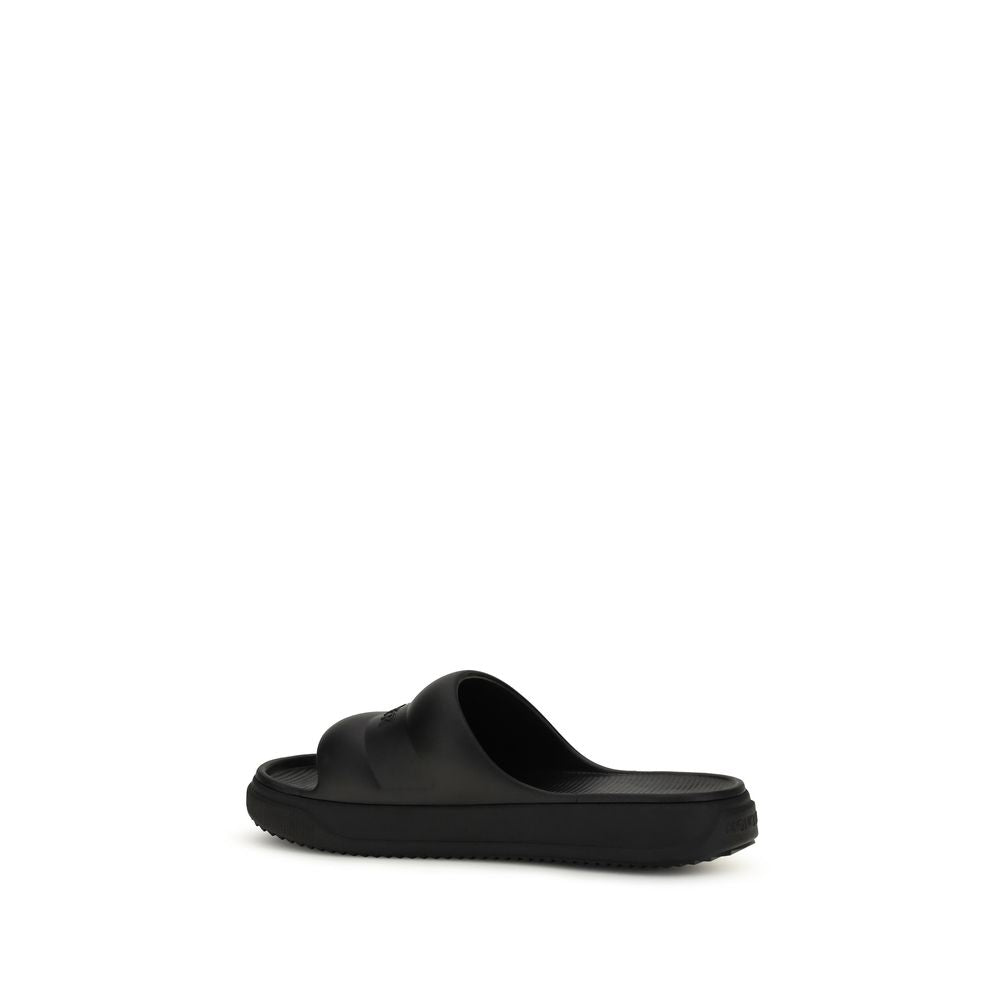Moncler Black Rubber Sandals - Altive Slide
