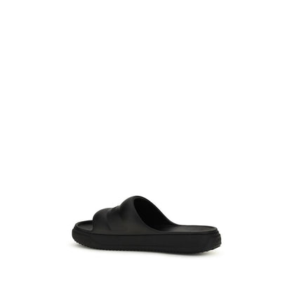 Moncler Black Rubber Sandals - Altive Slide