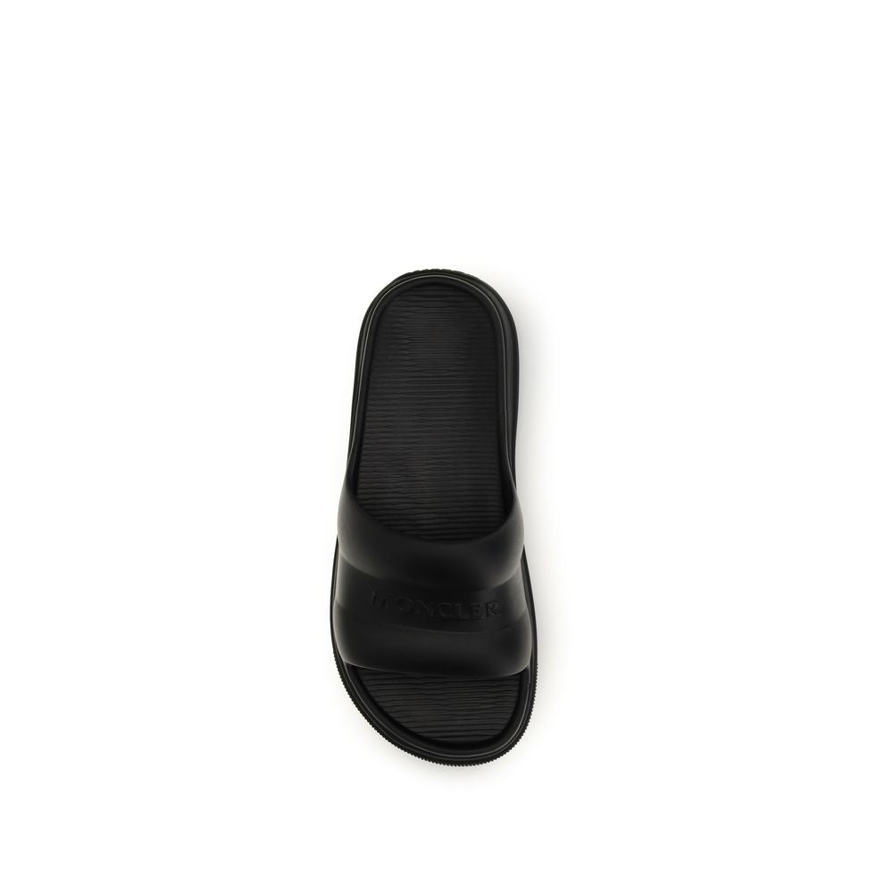 Moncler Black Rubber Sandals - Altive Slide
