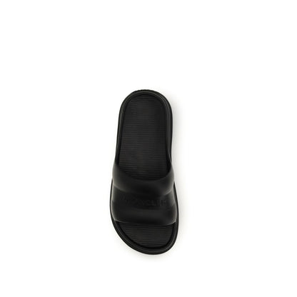 Moncler Black Rubber Sandals - Altive Slide