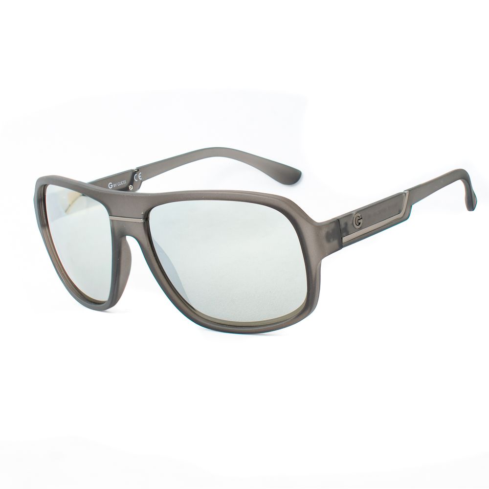 Guess Grey Resin Sunglasses – Stylish Round Frame, Mirrored Lenses
