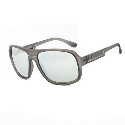 Guess Grey Resin Sunglasses – Stylish Round Frame, Mirrored Lenses