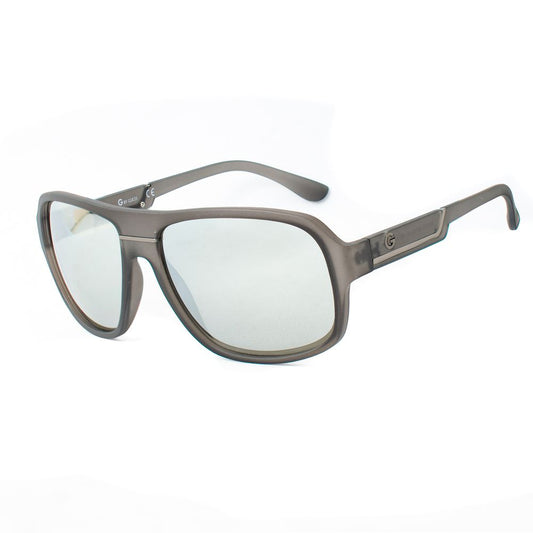 Guess Grey Resin Sunglasses – Stylish Round Frame, Mirrored Lenses