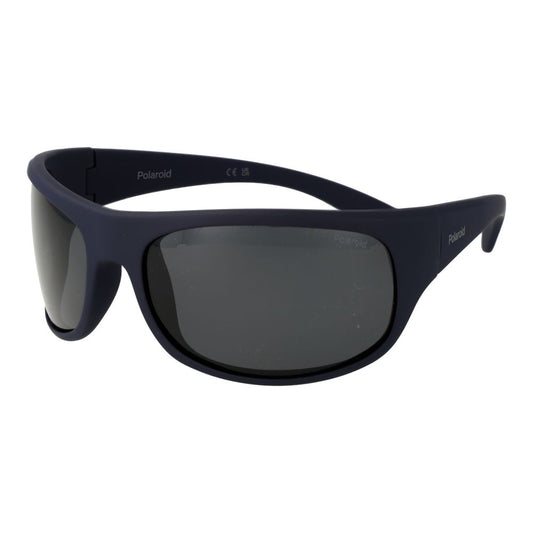 Polaroid Unisex Sunglasses – Blue Plastic Frame, Grey Polarized Lenses
