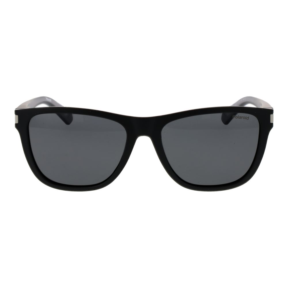 Polaroid Unisex Sunglasses – Black Plastic Frame, Grey Polarized Lenses