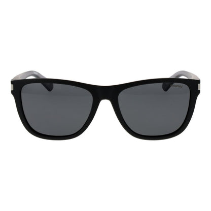 Polaroid Unisex Sunglasses – Black Plastic Frame, Grey Polarized Lenses