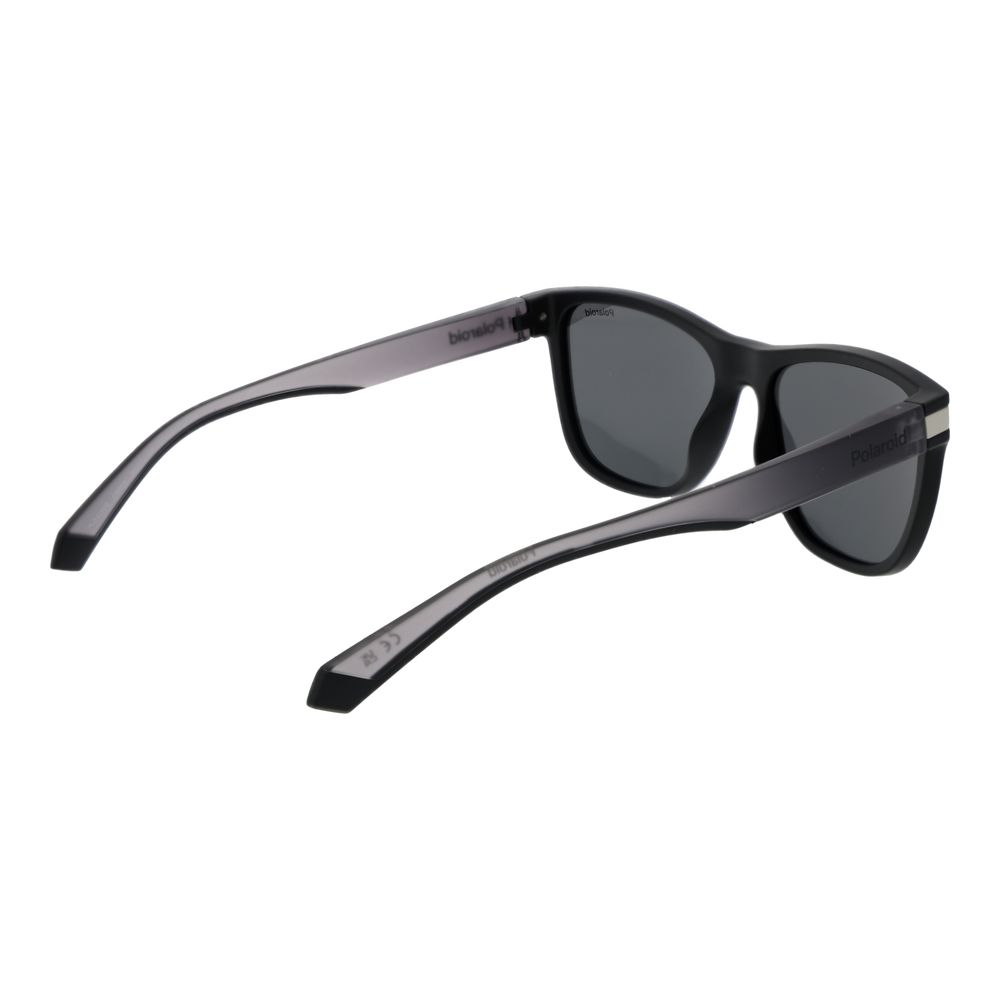Polaroid Unisex Sunglasses – Black Plastic Frame, Grey Polarized Lenses