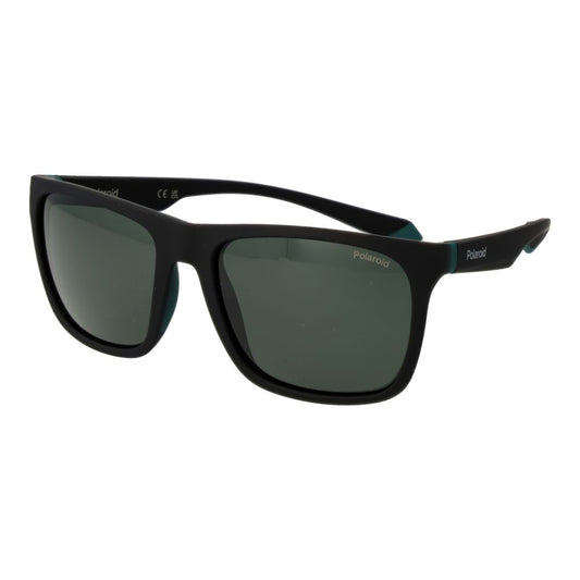 Polaroid Unisex Sunglasses – Black Plastic Frame, Green Polarized Lenses