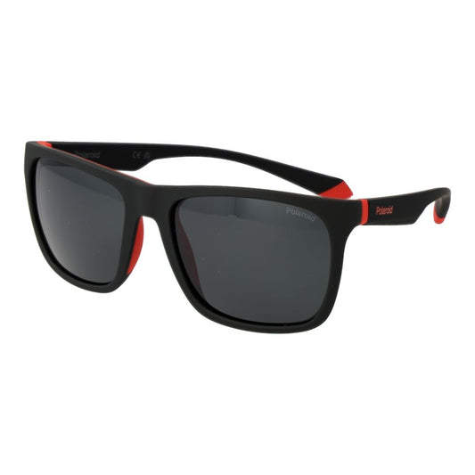 Polaroid Unisex Sunglasses – Black Plastic Frame, Grey Polarized Lenses